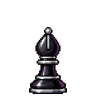 Bispo preto com mitra arredondada, em preto e prata