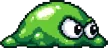 Slime verde de olhos grandes