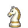 Cavalo branco de perfil, com crina dourada