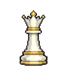 Dama branca com coroa de pontas, em marfim e dourado